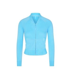 SKIMS French Terry Modal Zip Up Hoodie Blue Cyan Lightweight Women’s Size Large